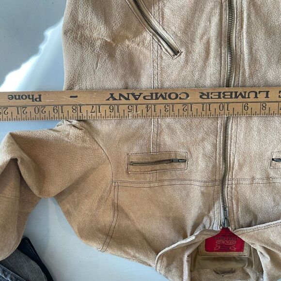 Vintage Paris Blues Tan suede full zip jacket - Picture 4 of 7